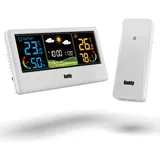 Raddy WF-55C Wetterstation Funk mit Außensensor Farbdisplay für Innen und Außen Wettervorhersage mit Hygrometer Thermometer Wecker für Zuhause