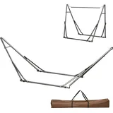 Outsunny 2-in-1 Hängemattenständer, Wetterfest, Wäscheständer, 290 X 92 X 88 Cm, Schwarz