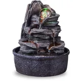Zimmerbrunnen Wasserfall Natur Treppe Steineffekt Buntes Licht, Geschenkidee, Innendekoration in Bewegung - Zen Tischbrunnen Entspannend, Glücksbringer Objekt, H 25cm - Luberon Zen'Light