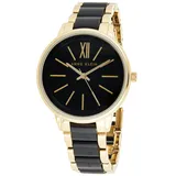 Anne Klein Damenuhr Trend schwarz-Gold mit Gliederarmband
