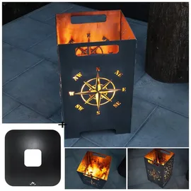 teileplus24 FT04 Feuertonne + Feuerplatte | Komplettset | Feuerkorb + Grillplatte Grillring