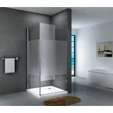 dein bau projekt Duschkabine Teilsatiniert 100 x 100 x 190 cm m. Wanne