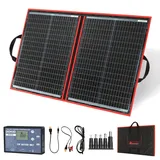 Solarpanel, 100W, Monokristallin, tragbar, faltbar, USB, Laderegler, Camping,...