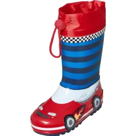 Playshoes Gummistiefel Rennwagen blau/rot/weiß 30