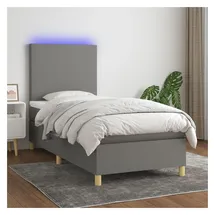 vidaXL Boxspringbett 100 x 200 cm Dunkelgrau