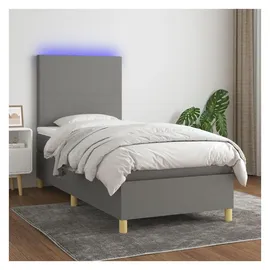 vidaXL Boxspringbett 100 x 200 cm Dunkelgrau