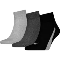 Puma 3P LIFESTYLE QUARTER Socks Schwarz/Grau Gr. 35/38