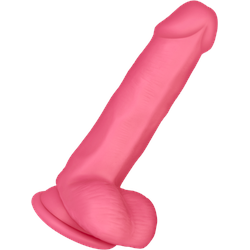 Dual Density Cock With Balls, 16,5 cm, pink