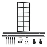 vidaXL Schiebetür mit Beschlag ESG-Glas & Aluminium 90x205 cm