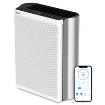 Levoit Luftreiniger für große Räume mit waschbarem Vorfilter, CADR 612m3/h, 3-Kanal-Luftqualitätsmonitor, Smart WiFi und Filter für Haustiere, Rauch, Staub, Pollen, Alexa Control, 26dB