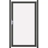 GROJA Ambiente Einzeltor 100 x 180 cm mit Alurahmen Anthrazit DB 703 Klarglas Universal