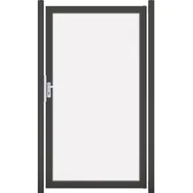 GROJA Ambiente Einzeltor 100 x 180 cm mit Alurahmen Anthrazit DB 703 Klarglas Universal