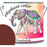 elephant color hochwertige Fassadenfarbe auf Silikonharz Sockelfarbe Betonfarbe (1 L, RAL 3009 - Oxidrot)