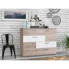 Forte Skive 124,9 x 95,9 x 41,3 cm Sandeiche / Weiß