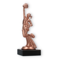 Pokal Kunststofffigur Cheerleader bronze auf schwarzem Marmorsockel 18,5cm