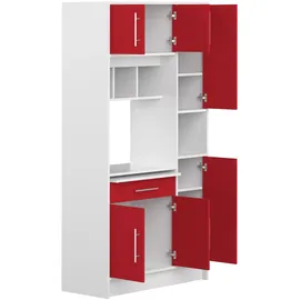 TemaHome Louise Küchenschrank 91,4 x 40 x 180 cm Weiß/Eiche Holz