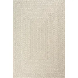 The CarPET Outdoorteppich THE CARPET "Kansas", beige (creme), B:80cm H:10mm L:150cm, Polypropylen, Teppiche, Outdoorteppich, moderner robuster In und Outdoor Teppich Jute Look