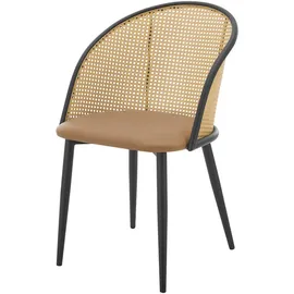 [en.casa] Esszimmerstuhl Gagnef 2er Set Braun / Schwarz