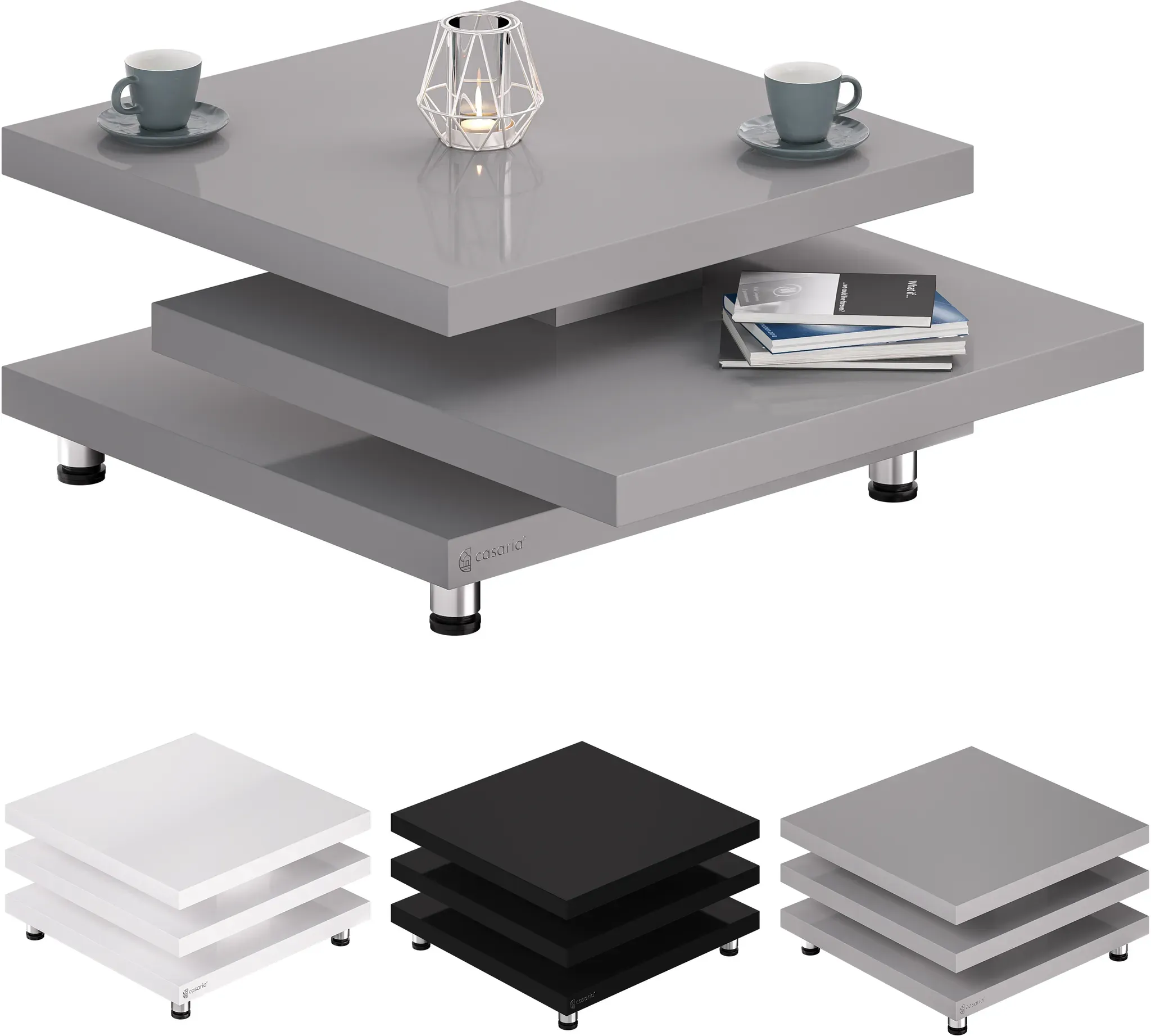 Coffee table New York grey 72x72cm 360°