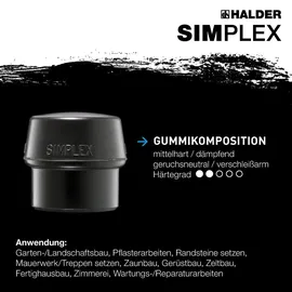 Halder Schonhammer Ø 60 mm Gummi schwarz