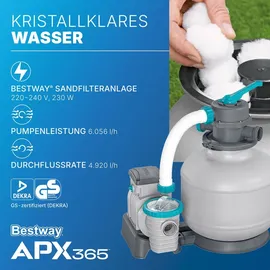 BESTWAY APX365TM Winterfestes Frame Pool Komplett-Set 549 x 274 x 132 cm inkl. Sandfilteranlage