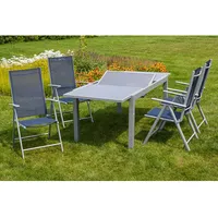 Merxx Amalfi Set 5-tlg Tisch 200 x 90 cm inkl. Klappsessel  marineblau