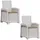 vidaXL Gartenstuhl Liegesessel 2 pcs 2 x 0 x 0 cm Weiß/Taupe