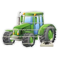 Farbklecks-Collection Tonie Regal Traktor, Wandregal für bis zu 45 Hörfiguren, Maße 48 x 72 x 6 cm, mit speziellem Ablagefach kompatibel mit Toniebox, handgefertigt in Deutschland