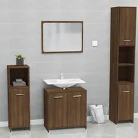 VidaXL Badmöbel-Set Braun Eichen-Optik Holzwerkstoff
