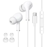 Coolden USB C Kopfhörer In-Ear Kopfhörer mit Kabel HiFi Stereo USB Typ C Ohrhörer mit Mikrofon und Lautstärkeregler Kabelgebundenes Kompatibel mit iPhone 16/16 Pro/16 Pro Max/15/15 Pro/15 Pro Max