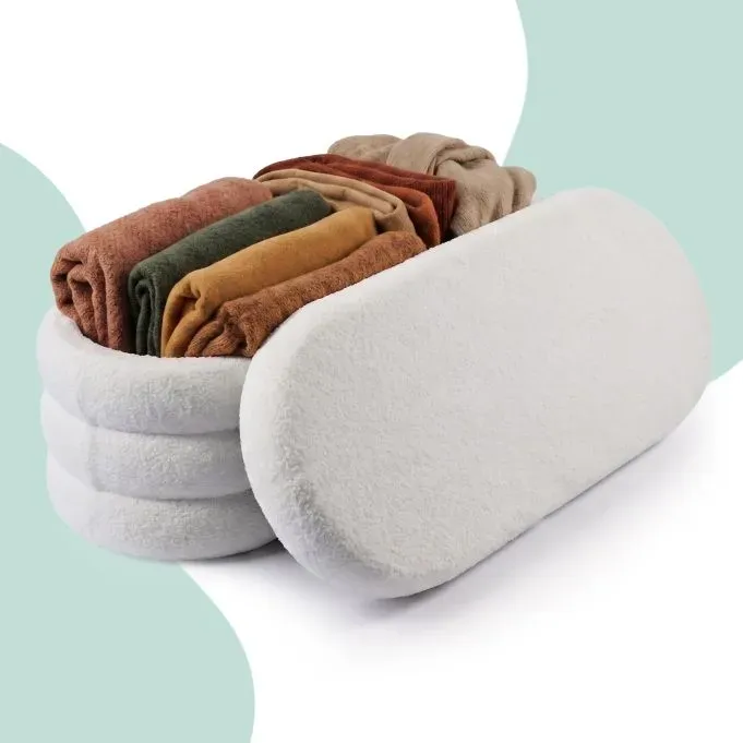 Relaxdays Sitzbank aus Teddystoff Weiß
