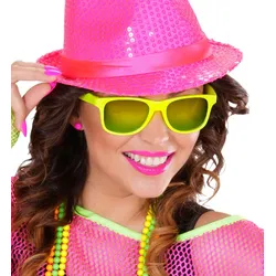 80er Jahre Brille neon gelb - OS