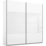 Rauch Schwebetürenschrank RAUCH "Quadra Bestseller Schlafzimmerschrank in vielen Breiten", weiß (weiß, weißglas), B:181cm H:230cm T:62cm, Holzwerkstoff, Schränke, Schwebetürenschrank, Kleiderschrank Garderobenschrank Schrank mit Glaselementen