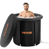Vevor Eisbadewanne, 90 cm langes Tauchbecken für Kaltwassertherapie für Sportler, tragbares Outdoor-Eisfass-Tauchbecken zur Erholung, 370 l aufblasbare Faltbadewanne mit Abdeckung,