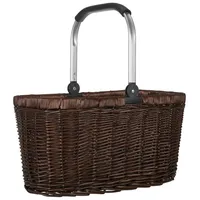 anndora Einkaufskorb Weidenkorb mit Alurahmen 22 L dunkelbraun, 48 x 51 x 25,5cm