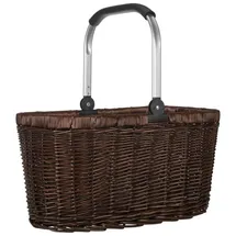 anndora Einkaufskorb Weidenkorb mit Alurahmen 22 L dunkelbraun, 48 x 51 x 25,5cm