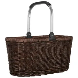 anndora Einkaufskorb Weidenkorb mit Alurahmen 22 L dunkelbraun, 48 x 51 x 25,5cm