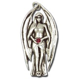 HOPLO Kettenanhänger Lilith Anhänger Galraedia Göttin Gothic Mystic + Kette 24x47mm silberfarben