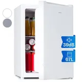 Klarstein Mini Kühlschrank, Retro Mini-Kühlschrank mit Gefrierfach, 67 Liter & Kompakt, Kleiner Kühlschrank mit Herausnehmbaren Ablagen, Indoor/Outdoor Kühlschrank Leise
