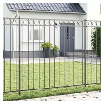 vidaXL Gartenzaun 170 x 170 cm Grau/Stahl