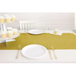 Plastik Tischläufer gold Glitzer