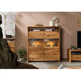 Massivmoebel24 Highboard 131 x 147 x 45 cm Beige