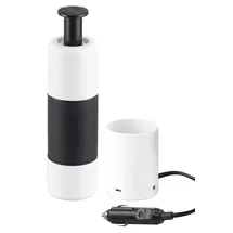 Rosenstein & Söhne Espressomaschine 12V: Manueller Mini-Espresso-Maker mit 12-Volt-Wassererhitzer, 10 g/100 ml (12 Volt Espressomaschine, Kaffeemaschine Auto, Wasserkocher 12Volt)