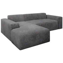 Juskys Sofa in L-Form Vals links Dunkelgrau