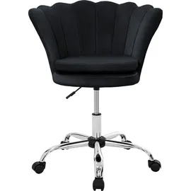 ML-Design Bürostuhl 2Er Set Drehstuhl Höhenverstellbar aus Samt Schwarz