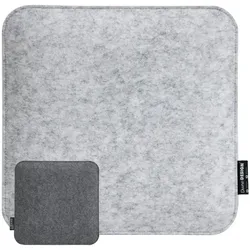 DuneDesign 30mm Filz Sitzkissen Eckig 35x35cm Stuhlkissen Sitzauflage Weich 2-farbig Grau