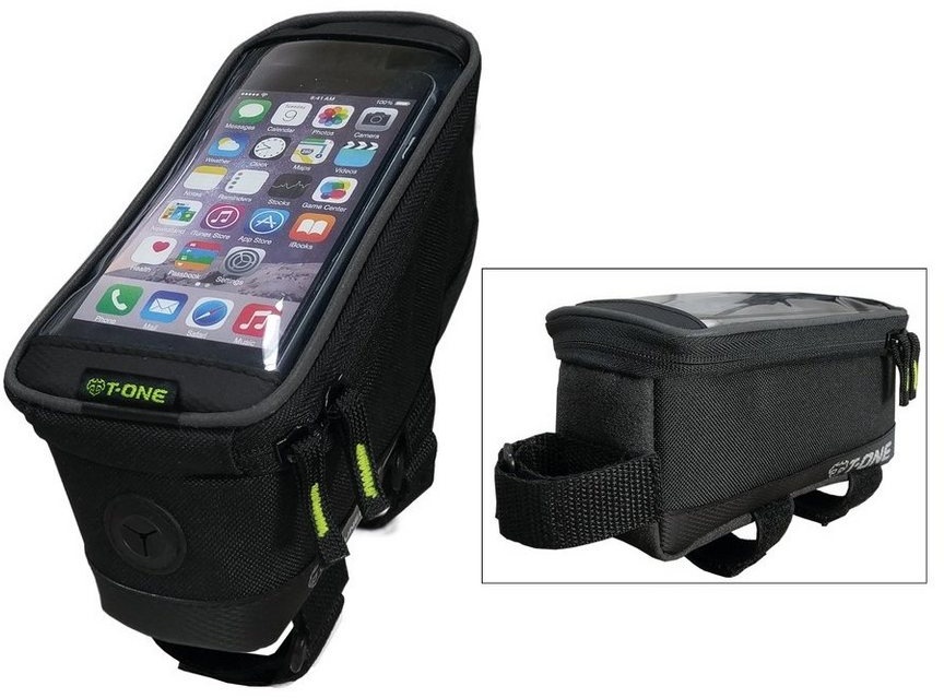 T-ONE Fahrradkorb Rahmentasche für Smartphone TPU schwarz