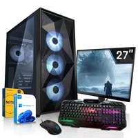 SYSTEMTREFF Gaming Komplett Set - AMD Ryzen 7 5700X3D - Nvidia GeForce RTX 4060 Ti 8GB - 32GB DDR4 - 1TB M.2 SSD (NVMe) MSI Spatium + - 27 Zoll TFT