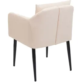 Mendler Esszimmerstuhl HWC-H93, Küchenstuhl Lehnstuhl Stuhl Kunstleder creme-beige
