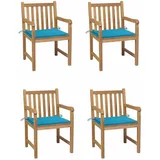 vidaXL Gartenstuhl 100 x 100 x 100 cm blau 4 St.